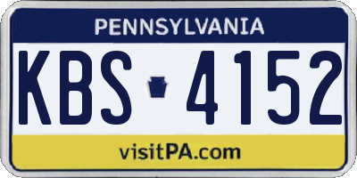 PA license plate KBS4152