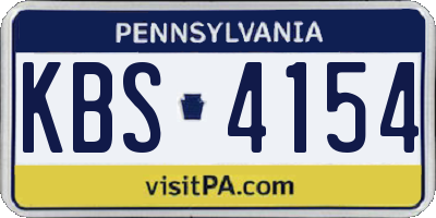 PA license plate KBS4154