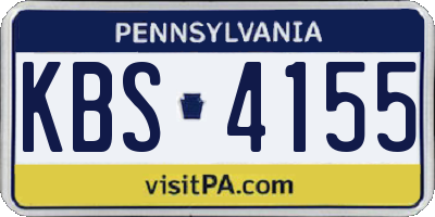 PA license plate KBS4155