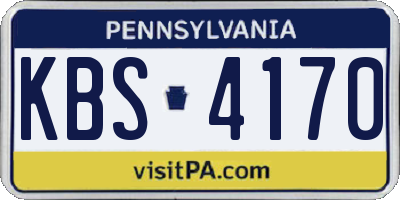 PA license plate KBS4170