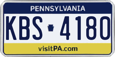 PA license plate KBS4180