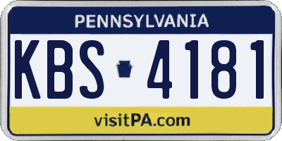 PA license plate KBS4181