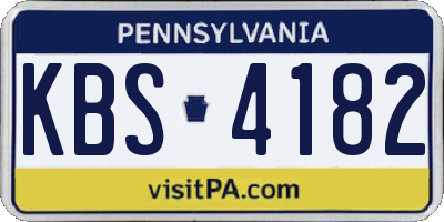 PA license plate KBS4182
