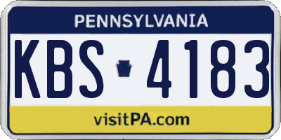 PA license plate KBS4183