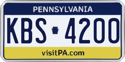PA license plate KBS4200