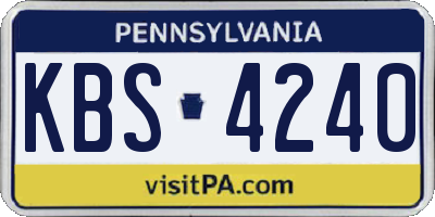 PA license plate KBS4240