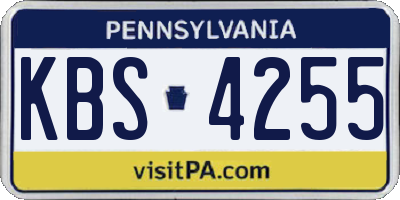 PA license plate KBS4255