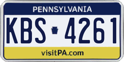 PA license plate KBS4261