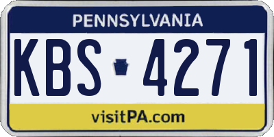 PA license plate KBS4271