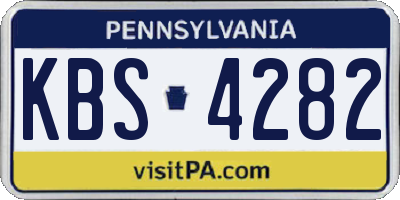 PA license plate KBS4282