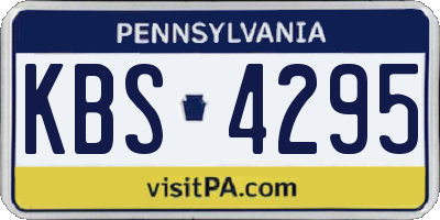 PA license plate KBS4295