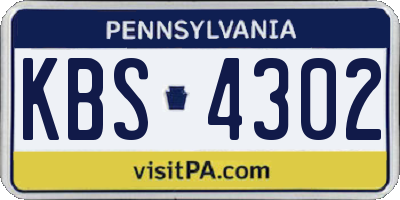 PA license plate KBS4302