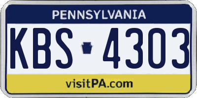 PA license plate KBS4303