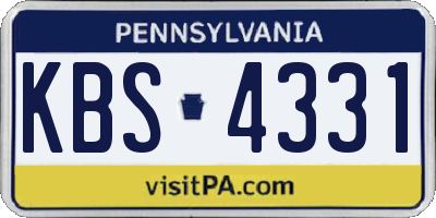 PA license plate KBS4331