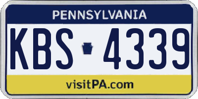 PA license plate KBS4339