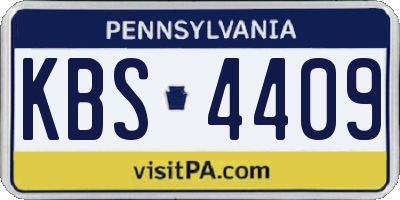 PA license plate KBS4409