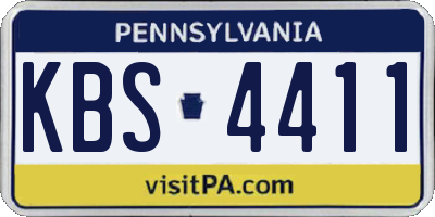 PA license plate KBS4411