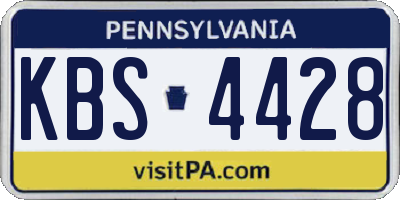 PA license plate KBS4428