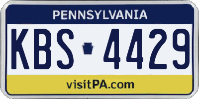 PA license plate KBS4429