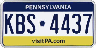 PA license plate KBS4437