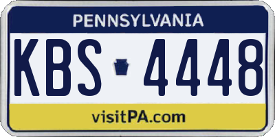 PA license plate KBS4448