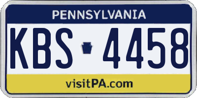PA license plate KBS4458