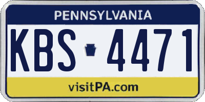 PA license plate KBS4471