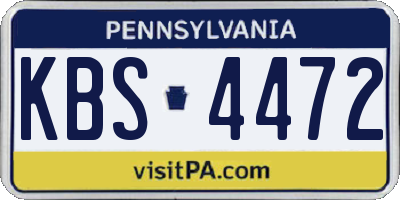 PA license plate KBS4472