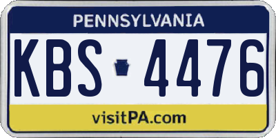 PA license plate KBS4476