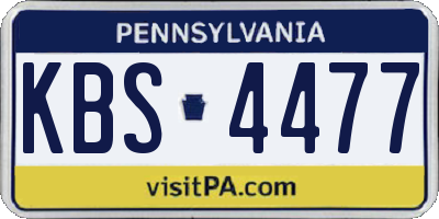 PA license plate KBS4477