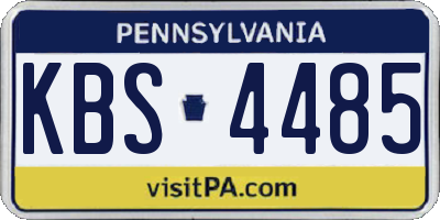 PA license plate KBS4485