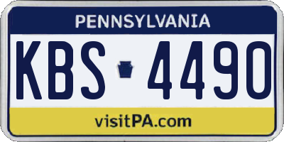 PA license plate KBS4490