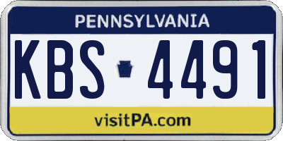PA license plate KBS4491