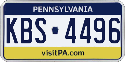 PA license plate KBS4496