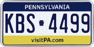 PA license plate KBS4499