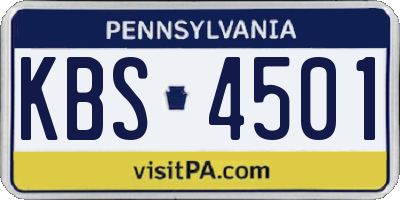 PA license plate KBS4501