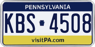 PA license plate KBS4508