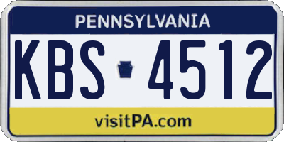 PA license plate KBS4512
