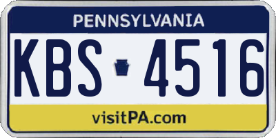 PA license plate KBS4516
