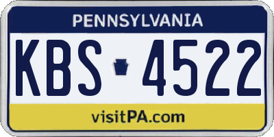 PA license plate KBS4522