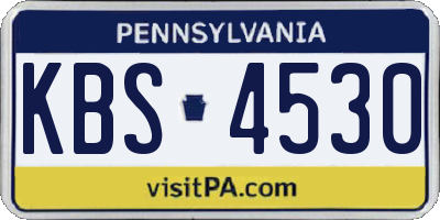 PA license plate KBS4530