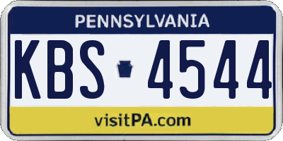 PA license plate KBS4544