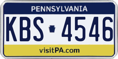 PA license plate KBS4546
