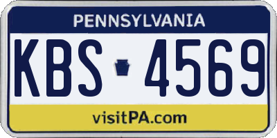 PA license plate KBS4569