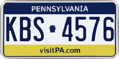 PA license plate KBS4576