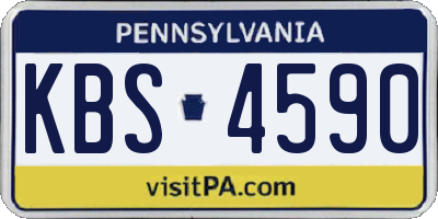 PA license plate KBS4590