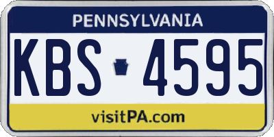 PA license plate KBS4595