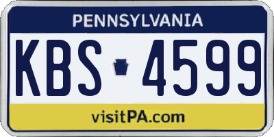 PA license plate KBS4599