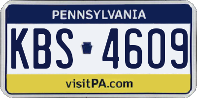 PA license plate KBS4609