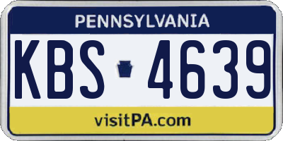 PA license plate KBS4639